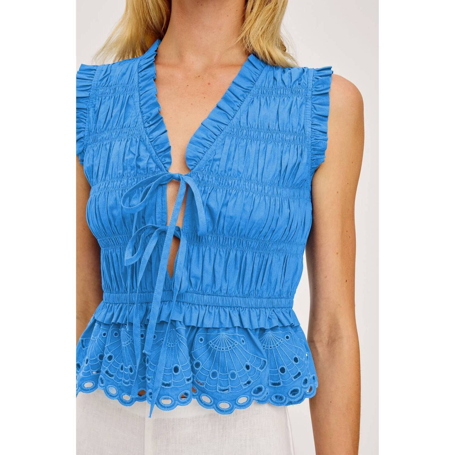 New Rails Martine Peplum Top In Harbor Blue